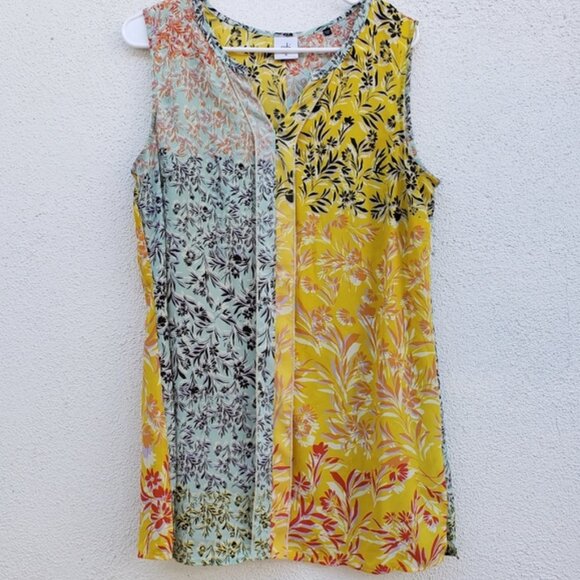 CAbi Golden Glow Split Blouse, Size M Style #5547 - Picture 2 of 6